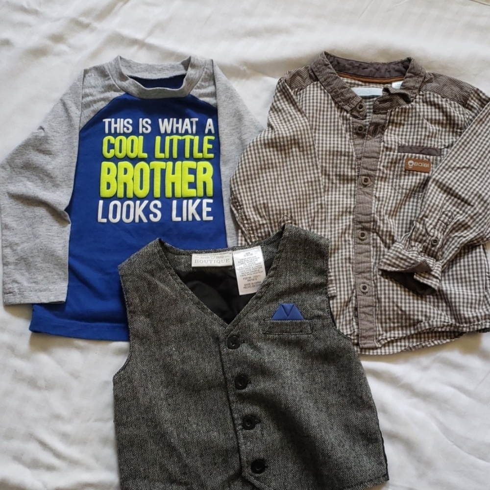 Toddler bundle18 months vest, t-shirt, dress shirt